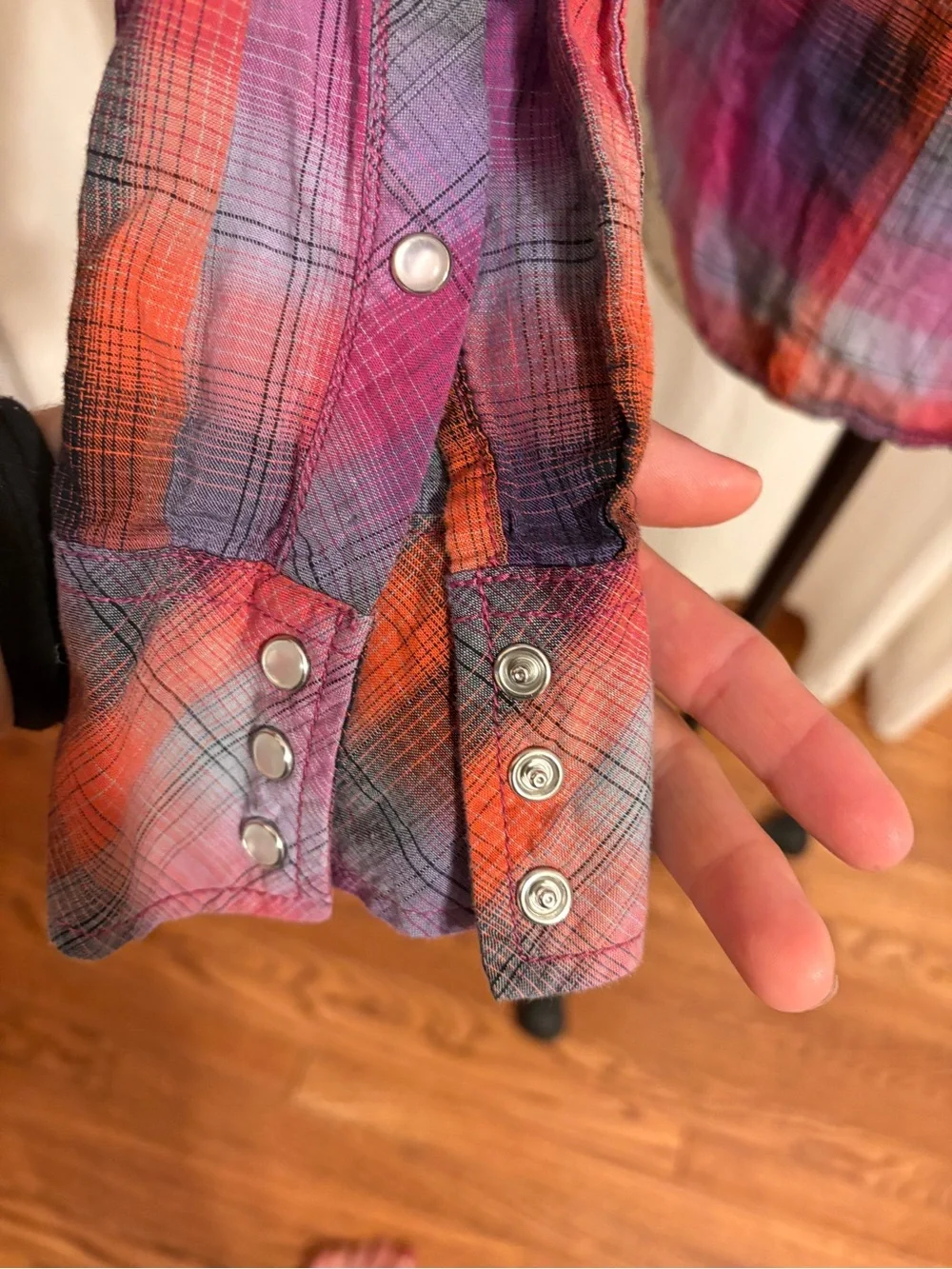 Levi’s plaid Button-Up Women's Shirt with pearl button snap